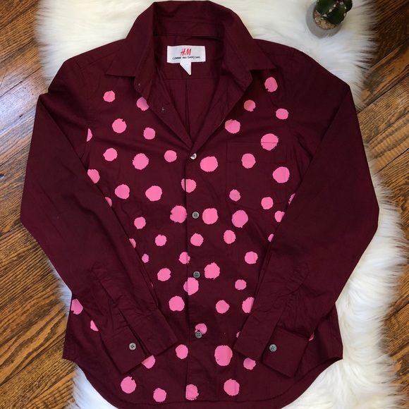 HTF HM Comme De Garcon Polka Dot Down Shirt Top, 4 - Picture 1 of 7
